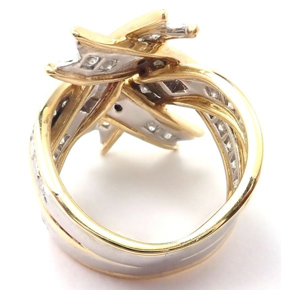 Rare! Authentic Tiffany & Co Platinum Diamond Ribbon Box Ring - Picture 4 of 9